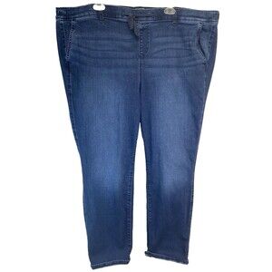Torrid Women' Jeans Size 4R Pull-On Boyfriend Stretch Denim Plus Size Drawstring